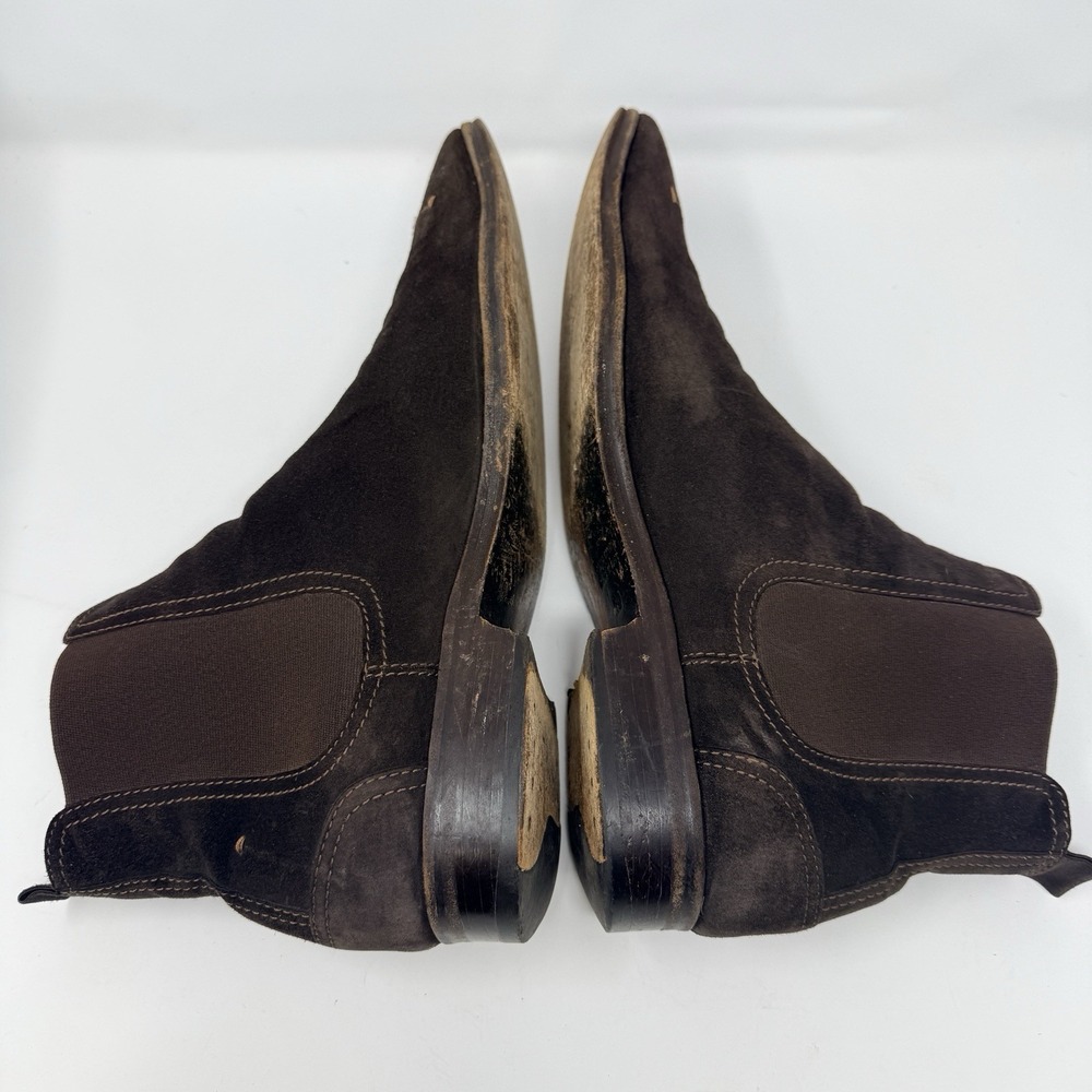 Vintage Costume National Homme Chelsea Boots Men's Size 10 Suede Chocolate Brown - Picture 6 of 12